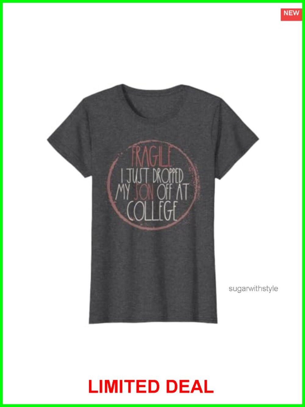 Fragile College Drop Off Mom T-Shirt Cotton Tee